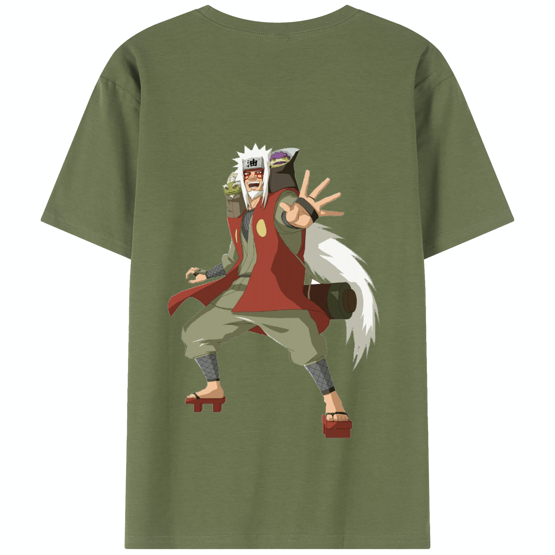 （画像用） NARUTO -ナルト- 自来也（じらいや） Jiraiya 綿100％半袖Tシャツ（背面プリント）